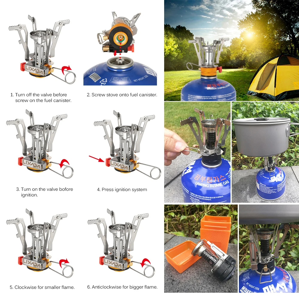 Lixada 2 шт Кемпинг пьезо зажигания плита адаптер газовая Портативный на открытом