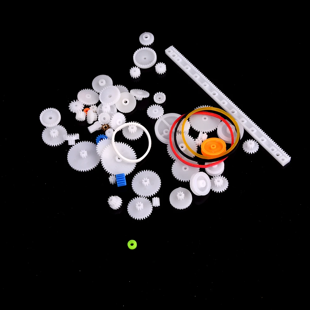 

60 Pcs/set Plastic Gear Set DIY Rack Pulley Belt Worm Single Double Gears