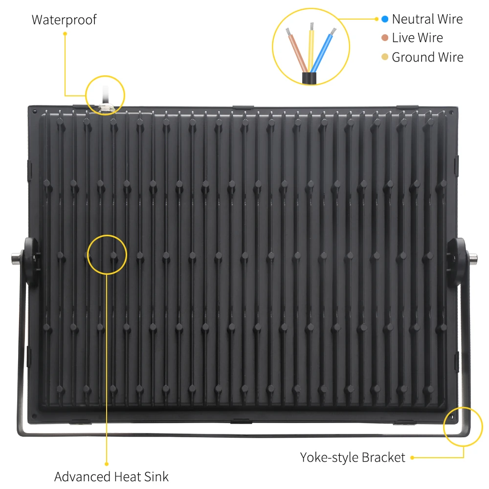 300W Светодиодный прожектор светильник переменного тока 220V 240V 33000LM отражатель