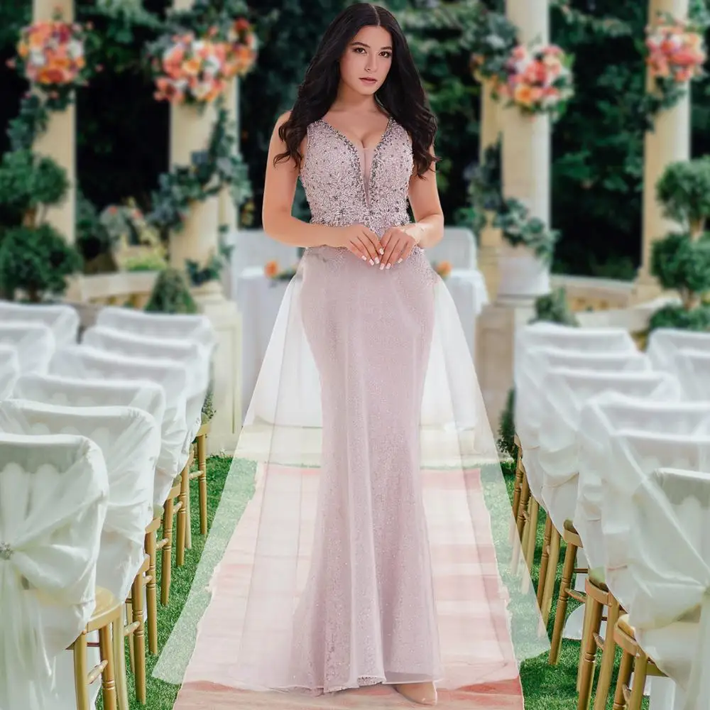 Д. Т. Русалка вечернее платье сексуальное Холтер v-образным вырезом кутюр бисером