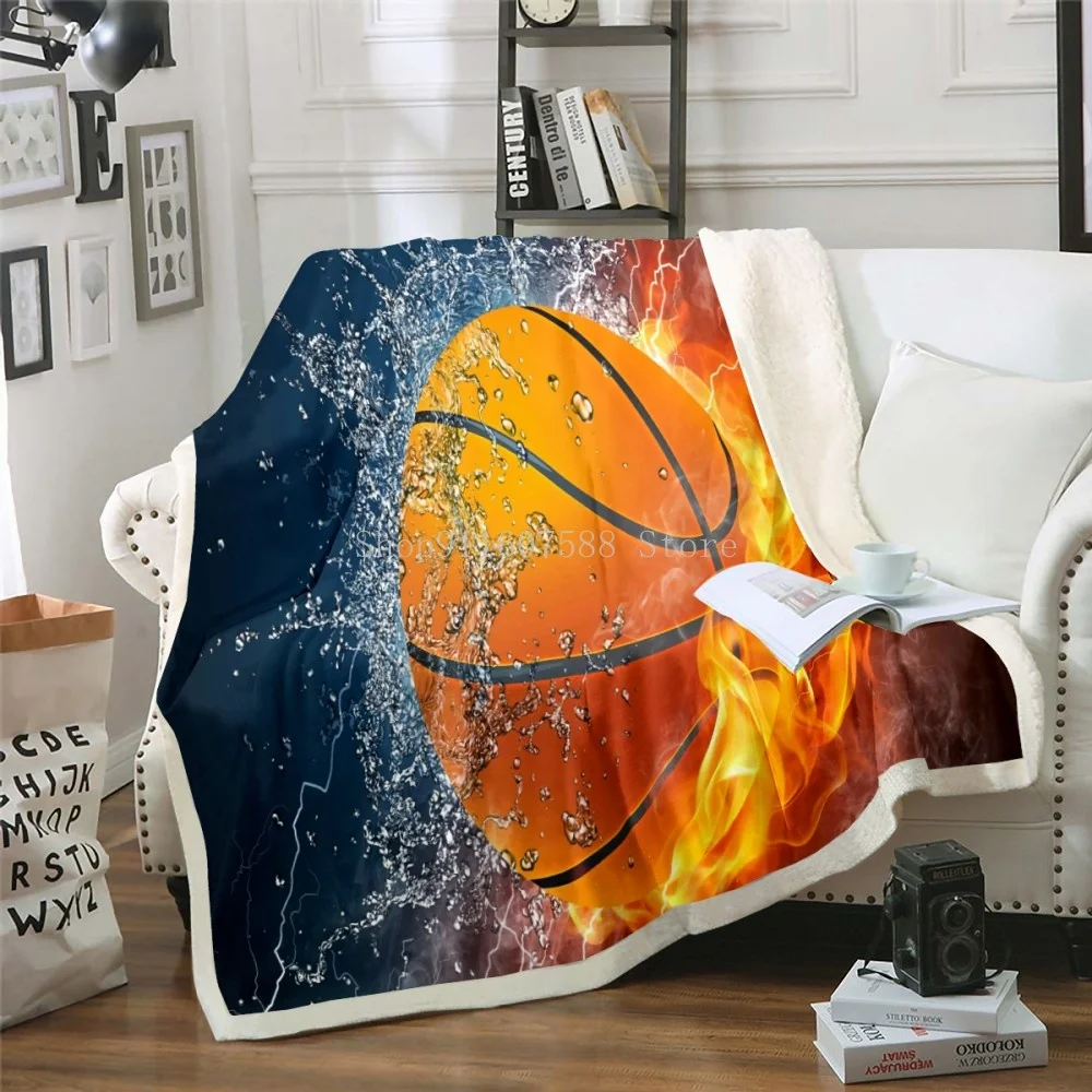 Одеяло из шерпы для баскетбола флисовое покрывало мальчиков дивана кровати