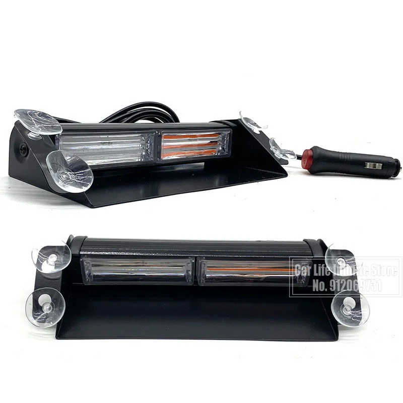 

12V-24V Car Auto Truck Light LED Windscreen Warning Light Police Strobe Light Dash Emergency Suction CupWindshield Warning Light