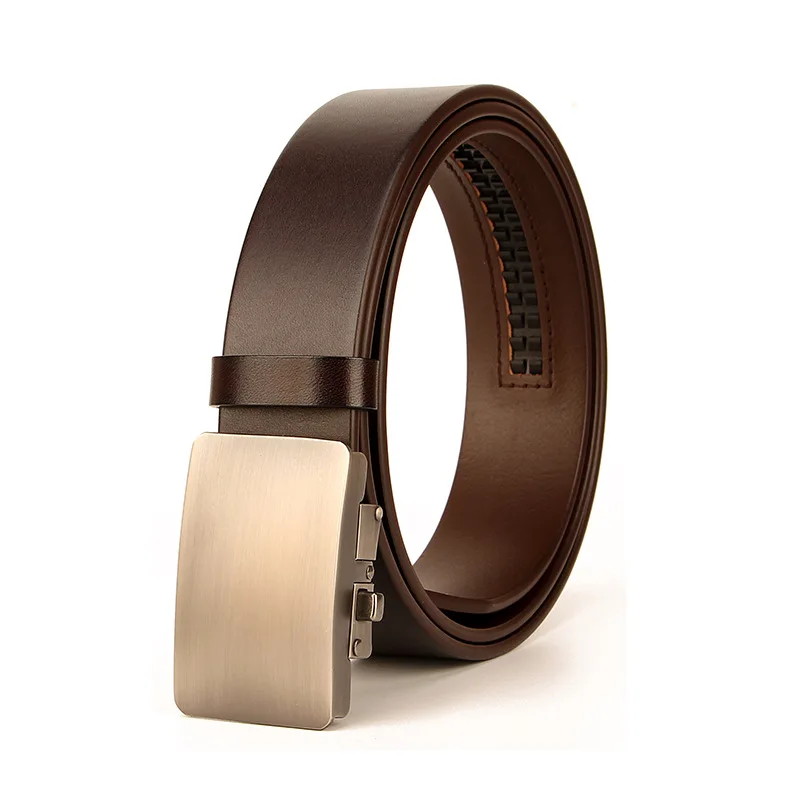 Дизайнерский ремень мужской натуральная кожа с автоматической пряжкой деловая