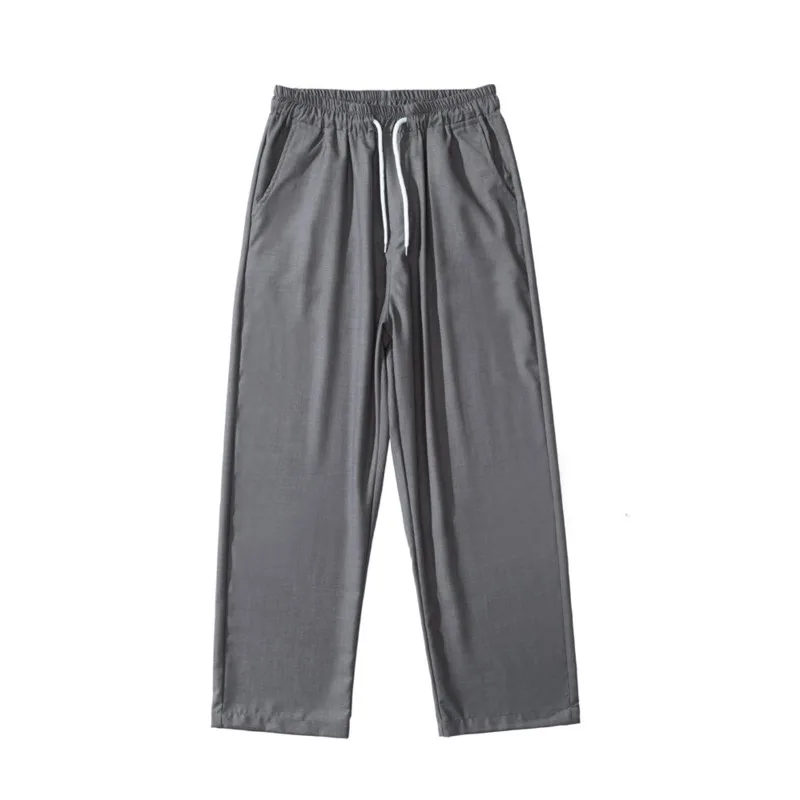 

Summer Straight Casual Pants Men's Fashion Solid Color Business Dress Pants Men Streetwear Wild Loose Suit Pants Mens M-2XL