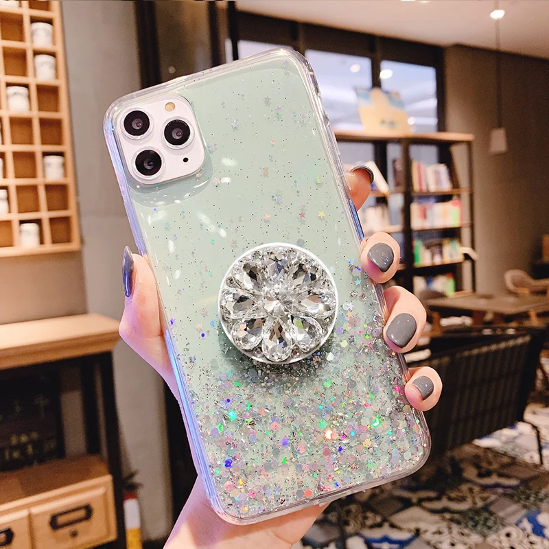 8 Чехол-подставка для мобильного телефона с бриллиантовым принтом CZ для iPhone11 Pro MAX 6 6S 7 7Plus 8 8Plus X XR XS Max, мягкий чехол из ТПУ с кронштейном, чехол s Coque - Цвет: 8