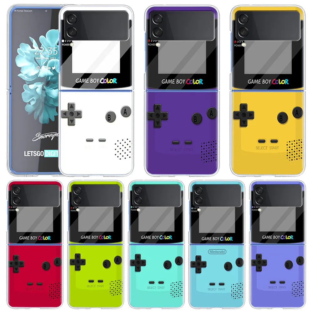 

Classic Game Gaming Clear PC Case for Samsung Galaxy Z Flip 3 Hard Plastic Phone Coque Folding Splitting for Z Flip 3 5G Cover