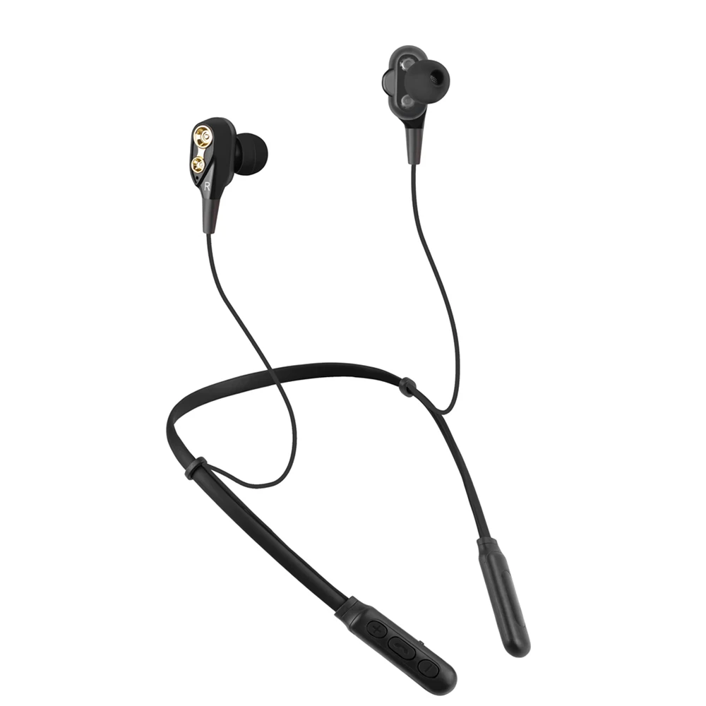 ALWUP G01 Bluetooth наушники беспроводные наушники четыре блока привода двойной динамический Гибридный глубокий бас наушники для телефона с микрофоном 5,0 - Цвет: G01-BK