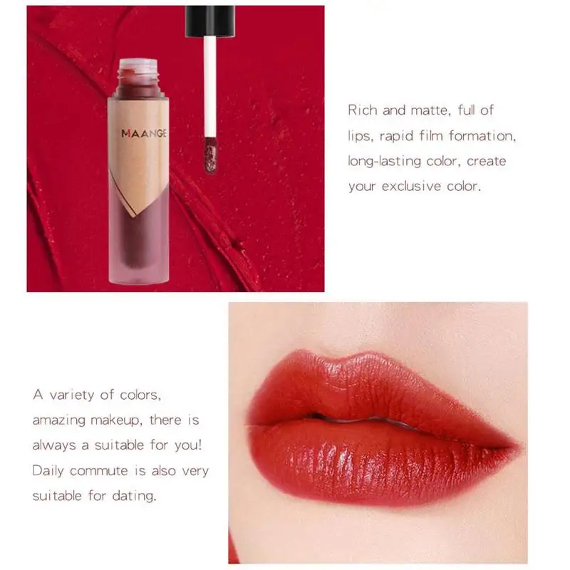 

3 Burst Water Lip Glaze Set Velvet Polish Long-lasting Case Lipstick With Girls Box With Valentine Day Gift Color Y8R7