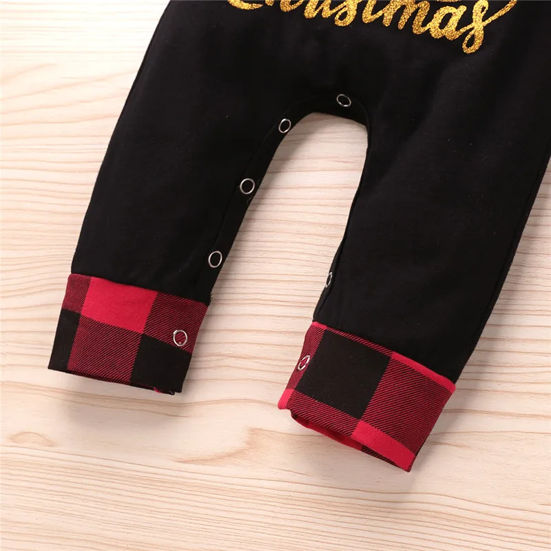 Рождественский комбинезон для новорожденных мальчиков и девочек с длинным