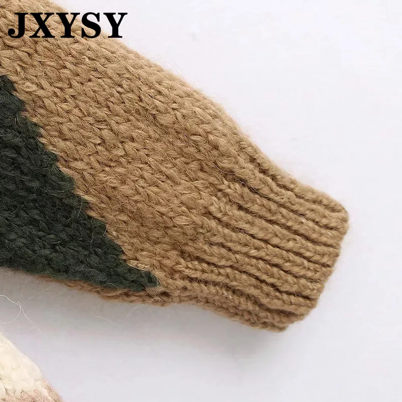 Зимние свитера JXYSY женские вязаные пуловеры цветной свободный винтажный женский