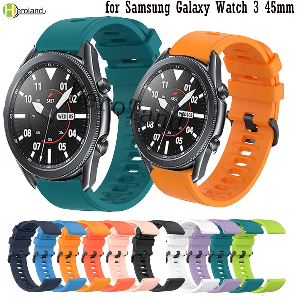 

22MM Soft Silicone Strap For Samsung Galaxy Watch 3 45mm band/for Samsung Gear S3 SmartBand Bracelet WirstStrap Accessories Belt