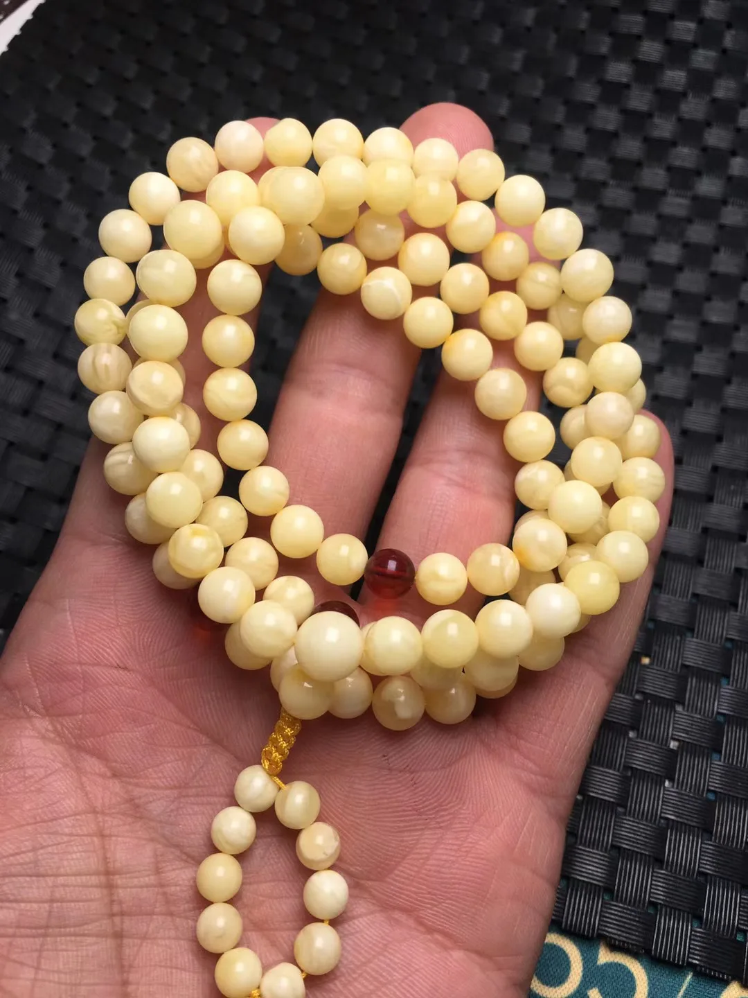 

100% Natural amber white amber bracelet 108 beads 7mm+ amber bracelets for women bracelet no heated no pressed real amber 24g