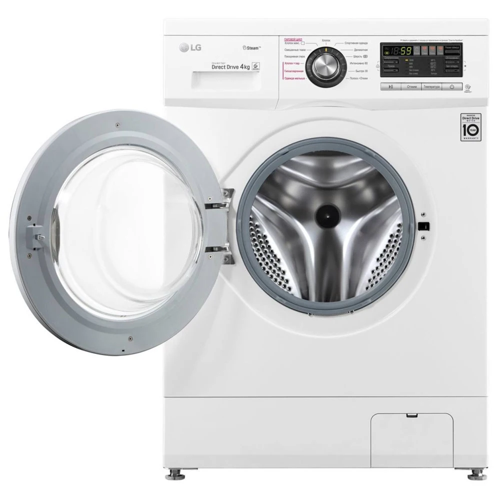 Washing machines LG F1096SDS3 Freestanding inverter front loading 4 kg electronic LED Display Clothes horse Garment steamer Iron Steam generator