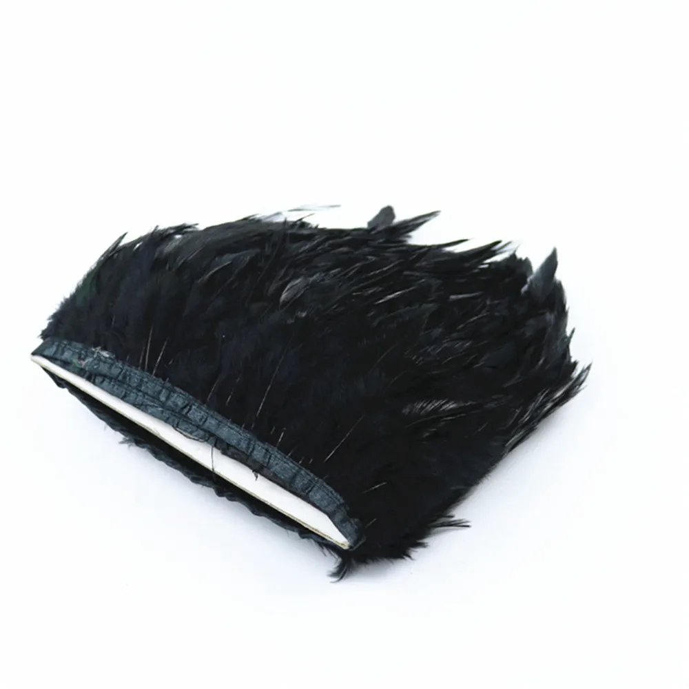Черная юбка с петушиным воротником и перьями лента перо фазана отделка бахромой