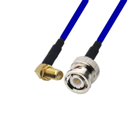 

SMA Female Right angle to BNC Male Connector RG405 RG-405 Semi Flexible Coaxial Cable .086" 50ohm Blue