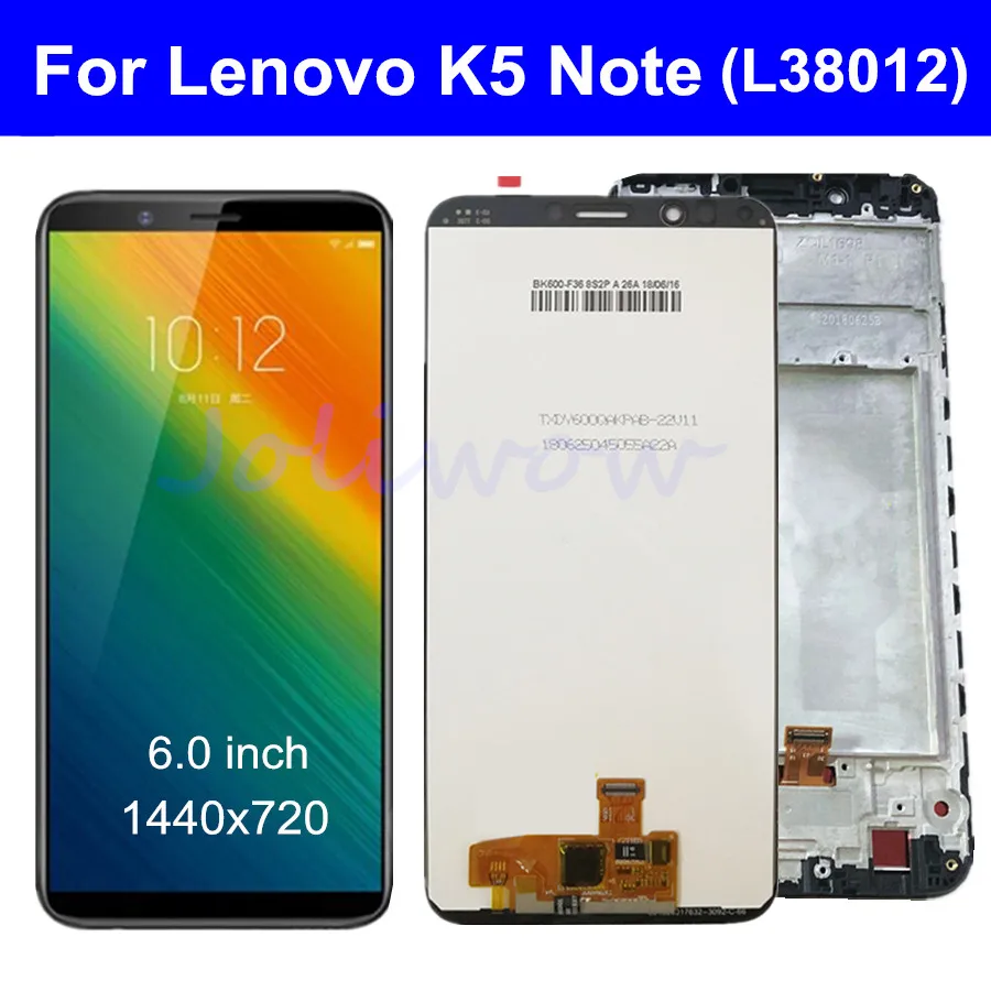 Для Lenovo K5 Note L38012 ЖК дисплей сенсорный экран дигитайзер в сборе с рамкой 2018 версия