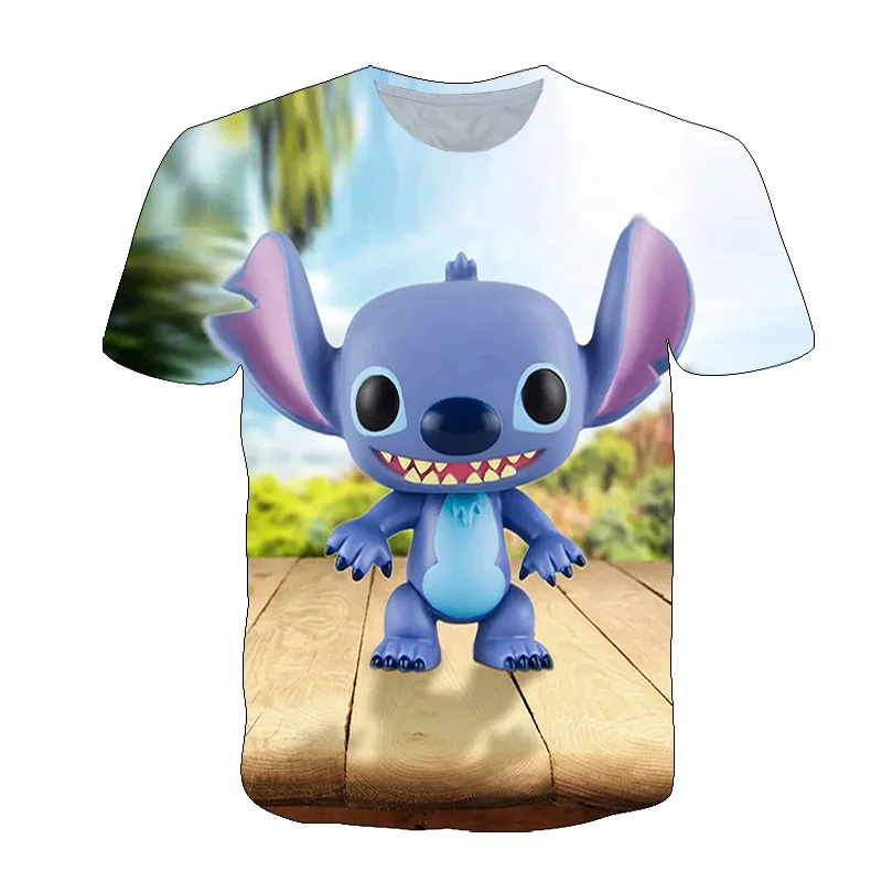 Camiseta infantil divertida e informal con cuello redondo para ni&ntilde;os y ni&ntilde;as, 3D camiseta infantil con estampado de dibujos animados, Top transpirable-4