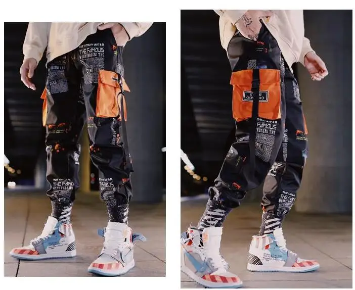 

2021 Men Spring Autumn Hip Pop Pencil Pants Trousers Streetwear Hombre Cargo Ripped Sweatpants Joggers Long Pants Harem Homme