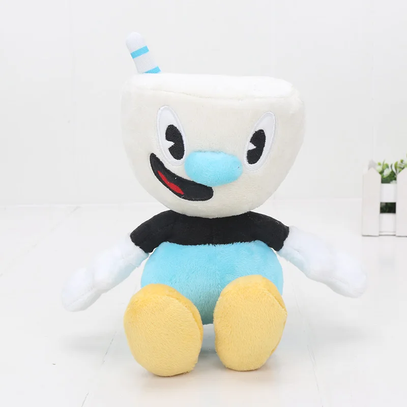 22cm Mugman Горячая игра Cuphead плюшевая игрушка Mugman the Devil Legendary Chalice King Dice плюшевая мягкая игрушка кукла Cuphead Кольца Подвески 15-28 см - Цвет: 22cm Mugman