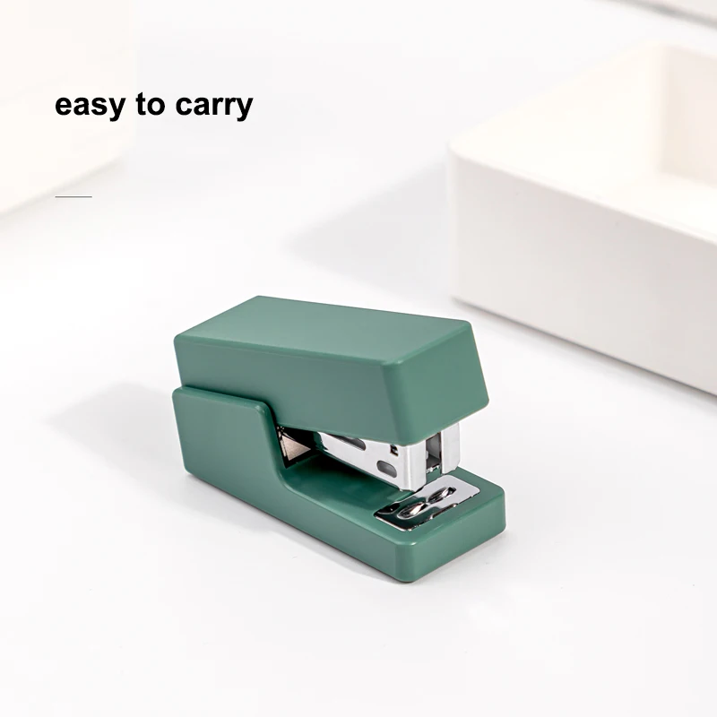 

Deli Mini Modern Stapler with 640 staples Effortless Paper Book Binding Stapling Machine Office Supplies