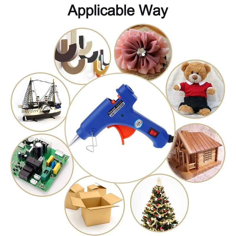 20W Electric Hot Melt Glue Gun Multifunctional Home Mini Heat Temperature switch Tool with Stick | Инструменты