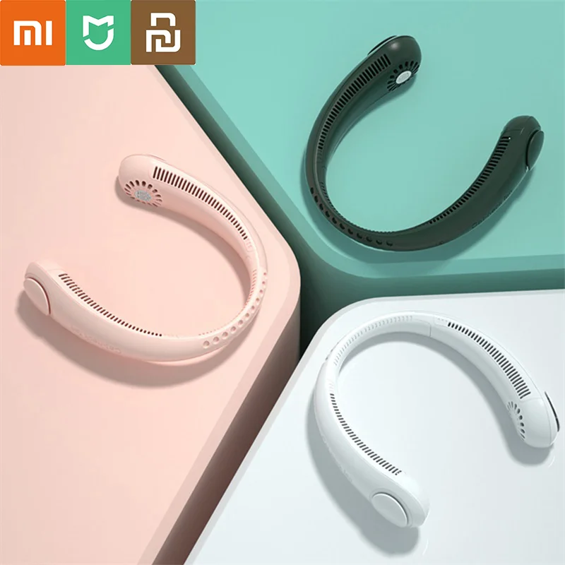

New Xiaomi Mini Neck Fan Portable Bladeless Fan USB Rechargeable Leafless Hanging Fans Air Cooler Cooling Wearable Neckband Fans