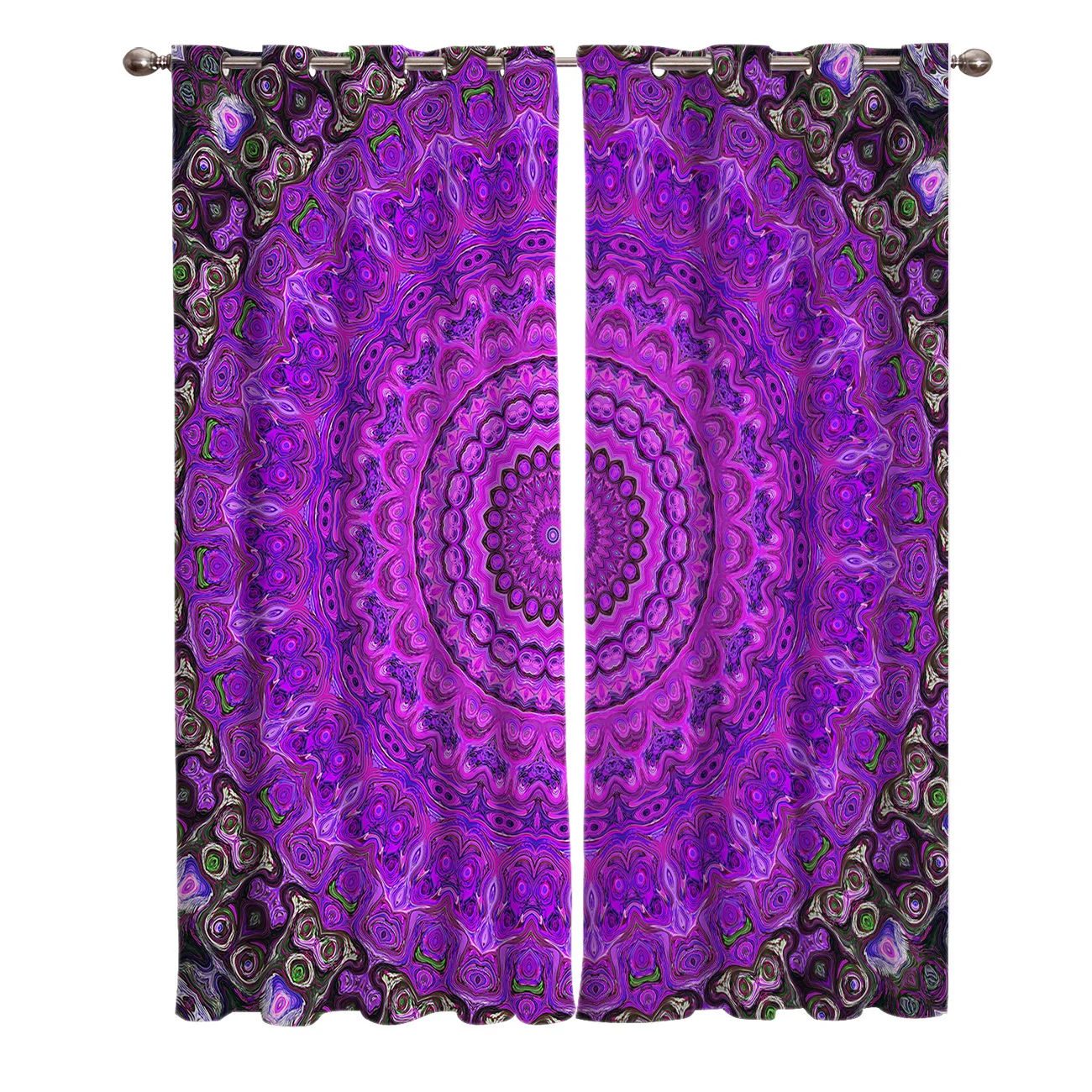 Абстрактная мандала цветок фиолетовые комнатные шторы большие Оконные