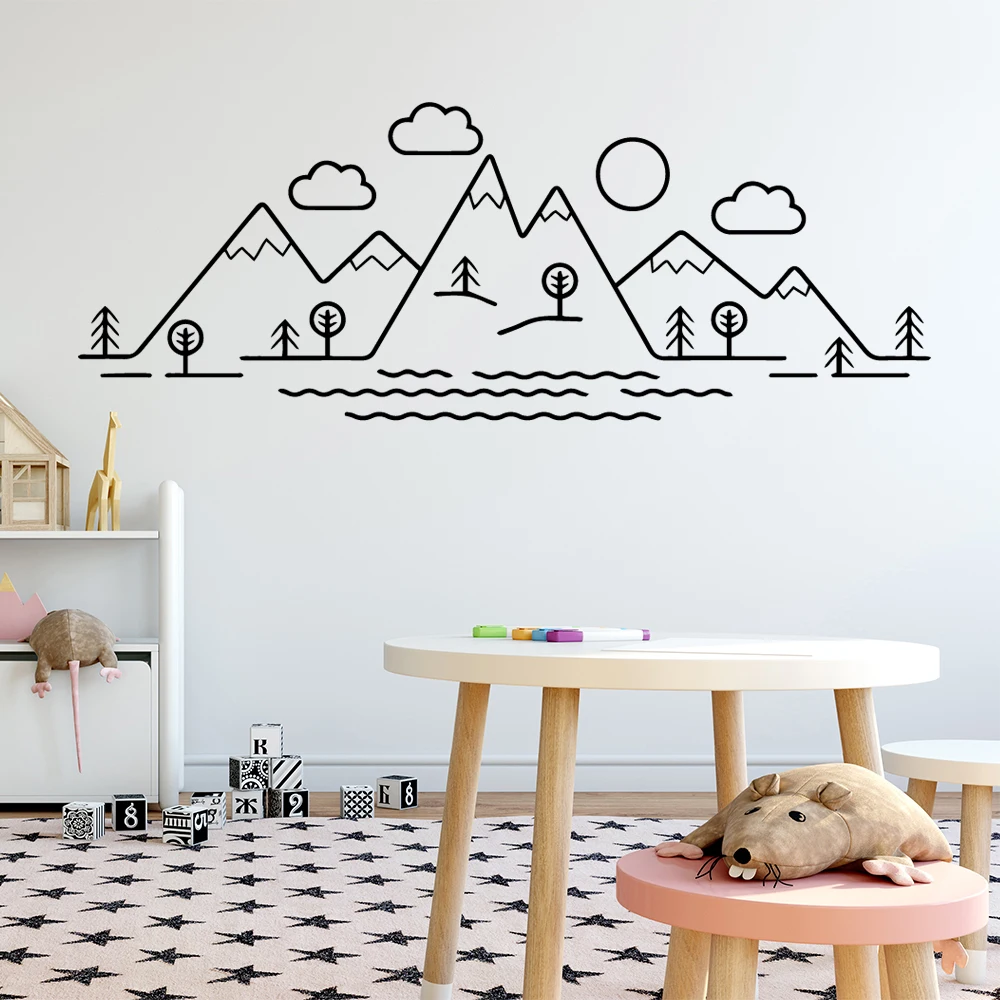 Забавные горные наклейки на стену из ПВХ современные модные настенные для