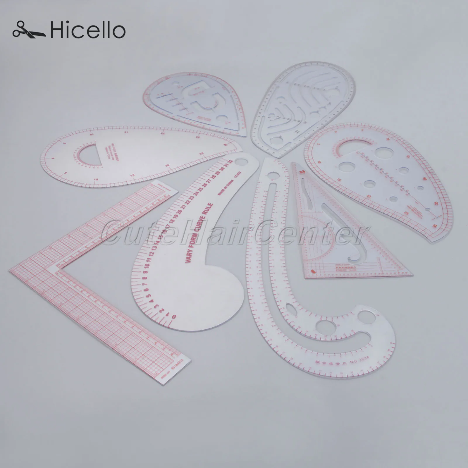 Линейка для шитья изогнутая линейка пластиковая резки одежды 8 форм инструмент