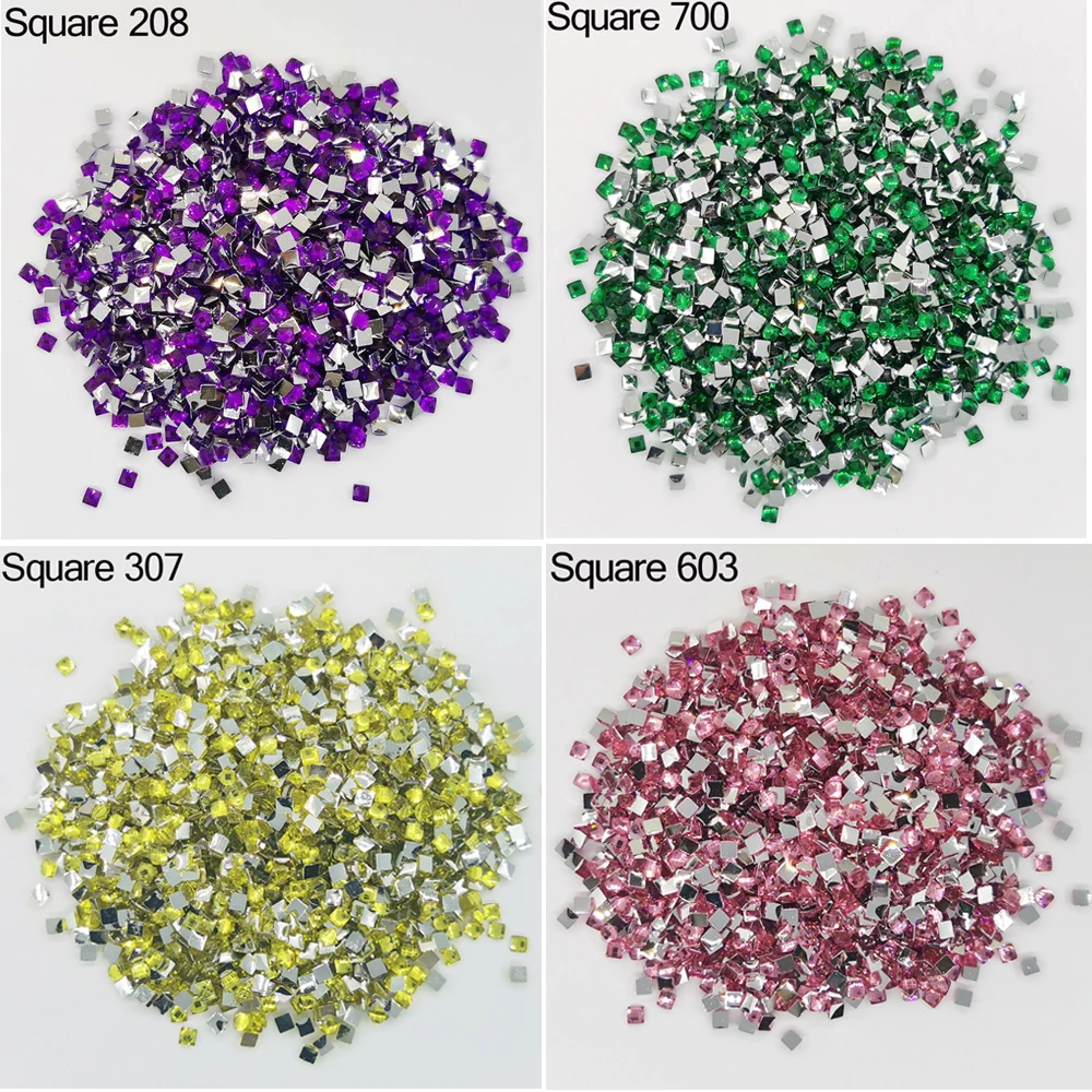 

Crystal Stone Square Drills For DIY Diamond Painting Cross Stitch Embroidery Rhinestones Colorful Mosaic Colorful Mosaic Stones
