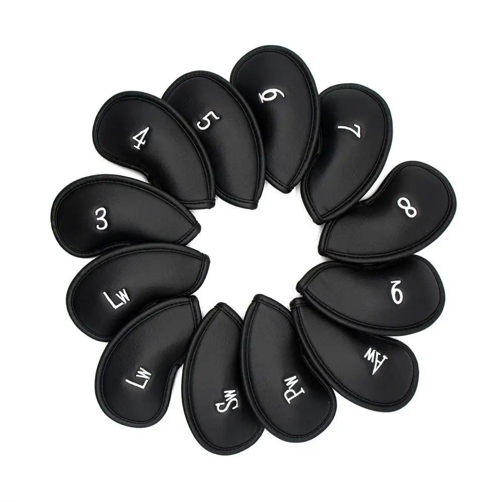 12 шт./компл. черные чехлы для гольфа набор водонепроницаемых синтетических