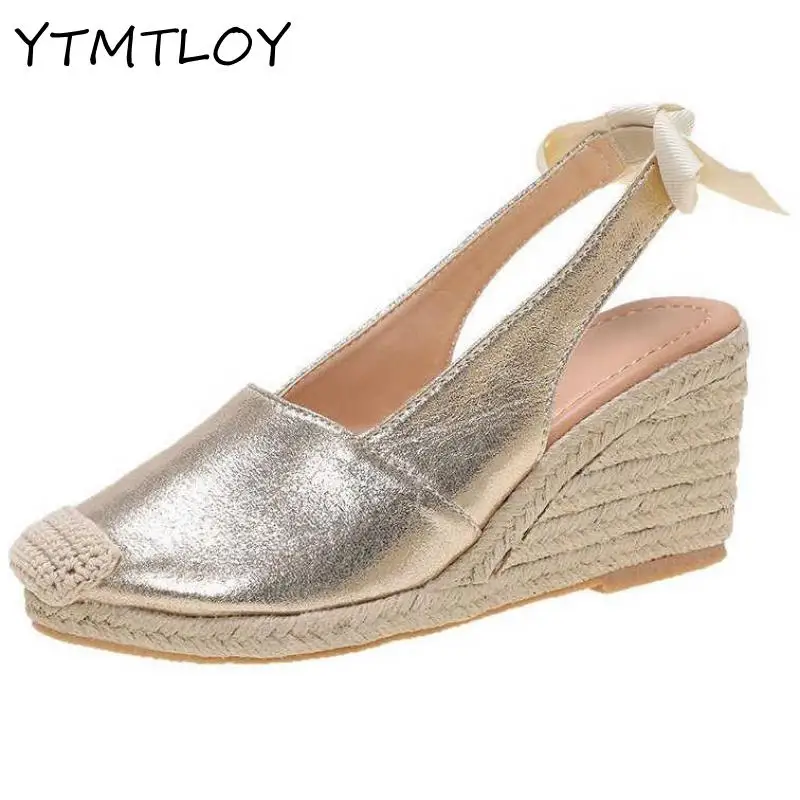 2021 Slope Heel Women Sandals Summer Fashion Buckle Snake Print Solid Casual Office Party Wedding Shoes Large Size Ladies Sandal | Обувь