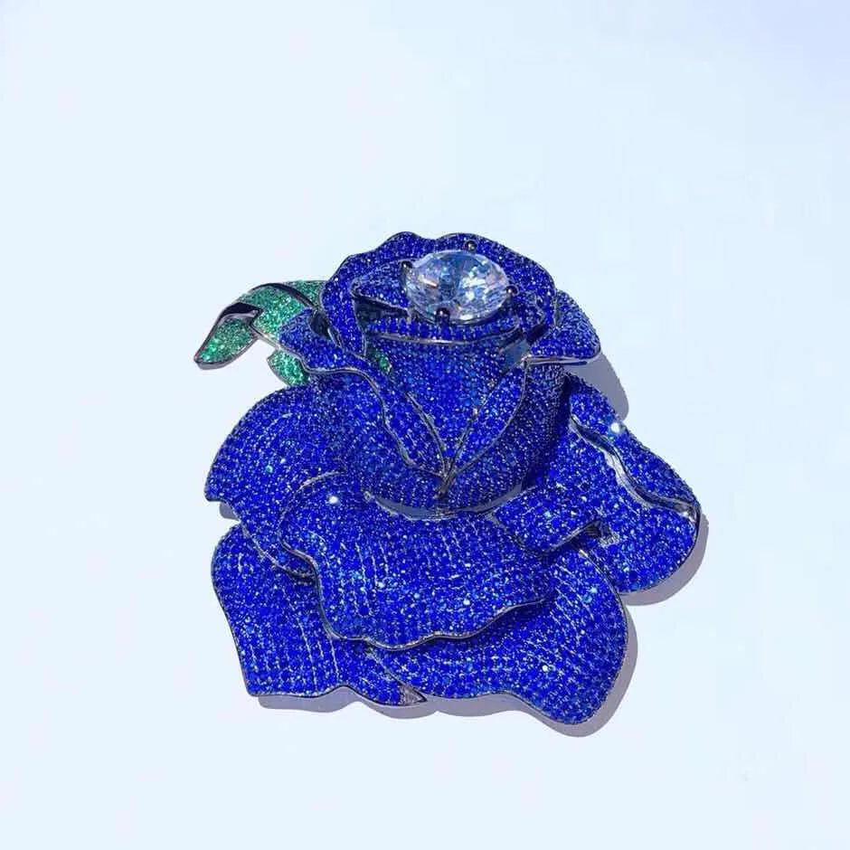 gold plated Cubic Zirconia micro pave Flower brooch /connector charms | Украшения и аксессуары