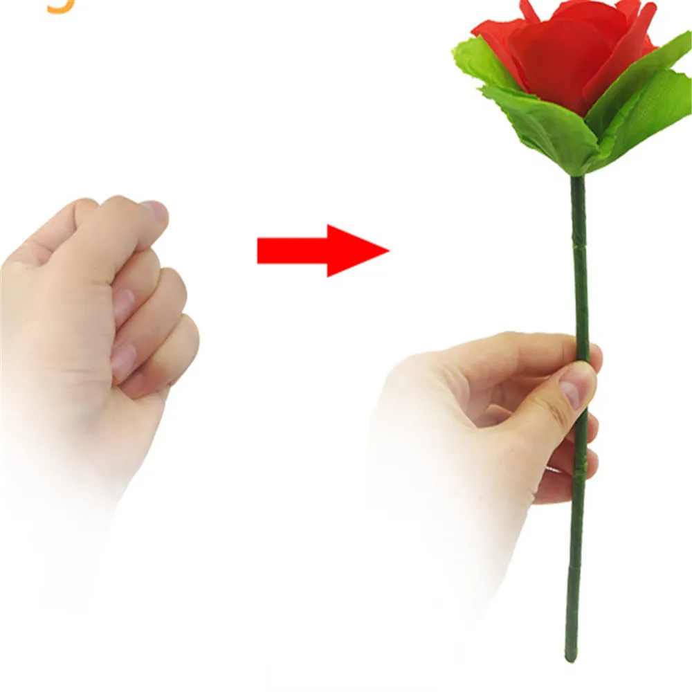 

Folding Rose Magic Tricks Flower Appearing Close-Up Stage Street Illusion Gimmick Props Toys for Kids Surprise To Your Lover
