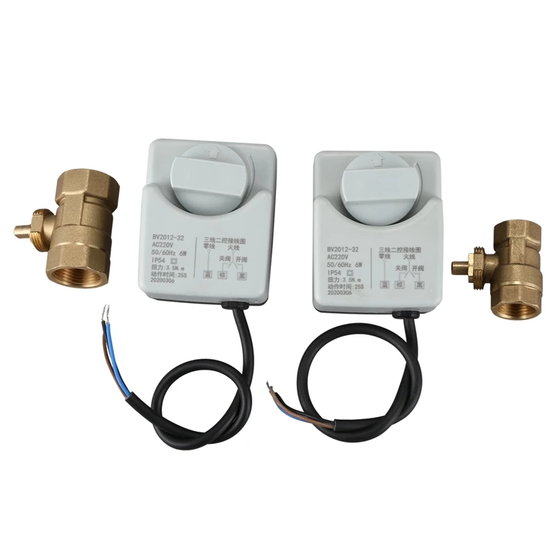 2 шт. Ac220V пути 3 провода моторизованный шаровой клапан электрический привод с