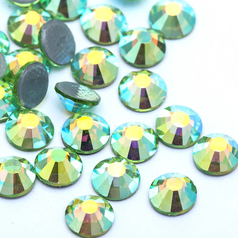 Украшения для одежды из горного хрусталя легкие Перидот АААА с плоской задней