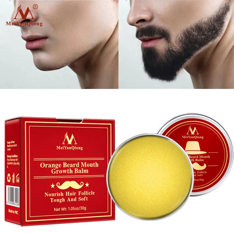 

Natural Orange Organic Beard Oil Beard Wax Balm Hair Loss Products Leave-In Conditioner for Groomed Beard Growth Health Care 30g