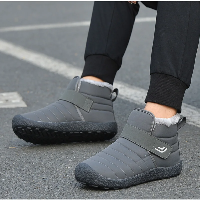 Waterproof Men's Winter Shoes Big Size Snow Boots Men Fashion Winter Sneakers Male High Top Snow Boots Outdoor Ankle Boots X-002
