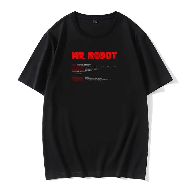 

Cool Mr Robot Tops T Shirt Programming Programmer Tees Developer Code Tshirts Men Crew Neck Cotton Fitness Big Size Tees