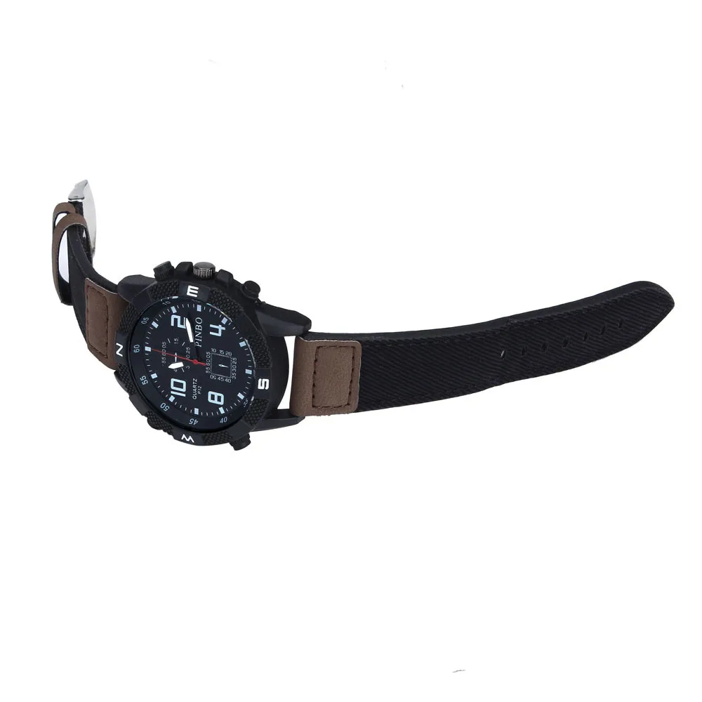 

Correa de lona de lujo para hombre, reloj de pulsera de cuarzo deportivo militar de Esfera Grande, informal, resistente al agua
