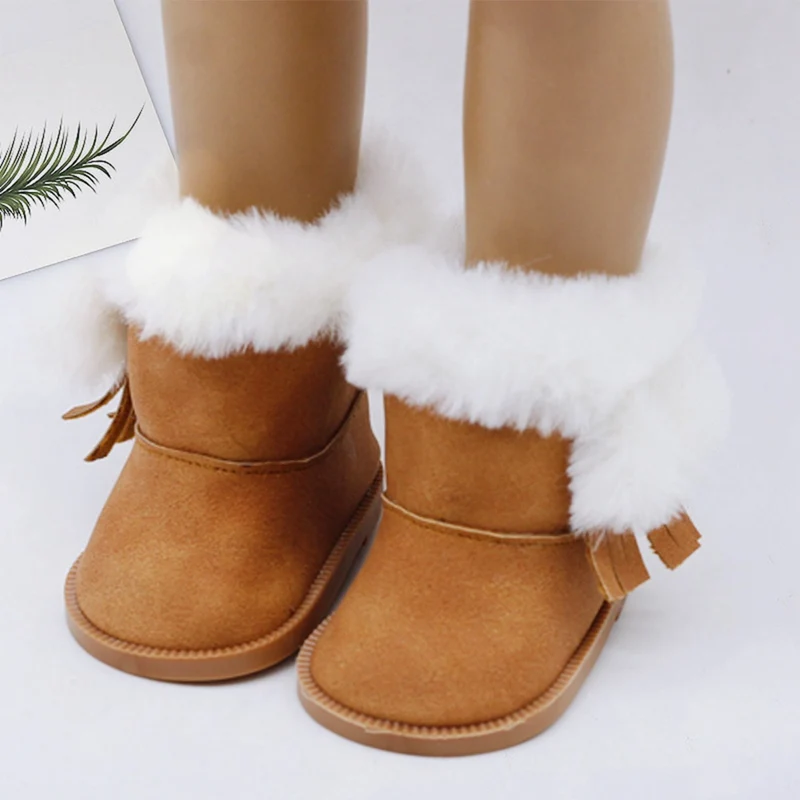 

Fur Snow Boots Shoes For 18 Inch American Dolls Baby Doll Winter Shoes Doll Accessory Girl Gift