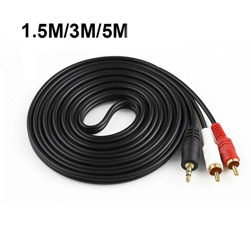 Аудиокабель-разветвитель со штекером 3 5 мм на 2 RCA разъема для MP3 MP4 Aux Phone TV Sound