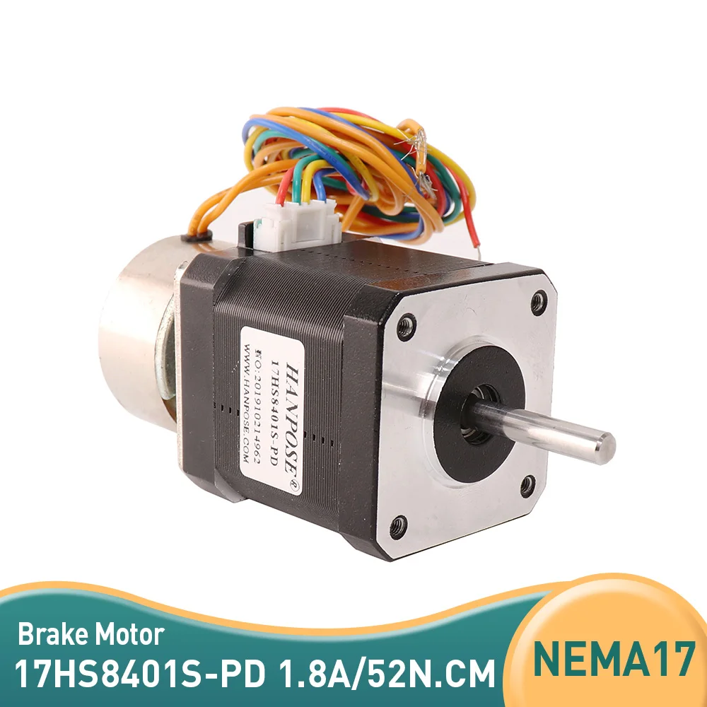 

5 шт. 17HS8401S-PD с тормозным шаговым электродвигателем nema17 1,8a 52 нсм 42, ленточный тормоз с большим крутящим моментом 48 мм для монитора 3D-принтера, ...