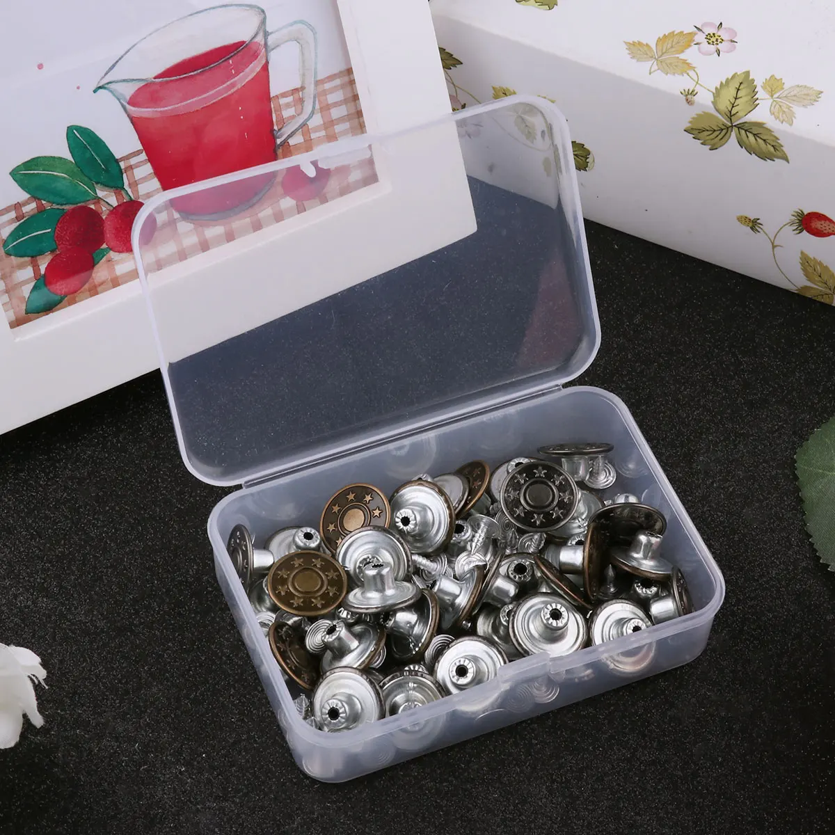 40 комплектов металлические джинсовые пуговицы Tack Набор для замены кнопок с