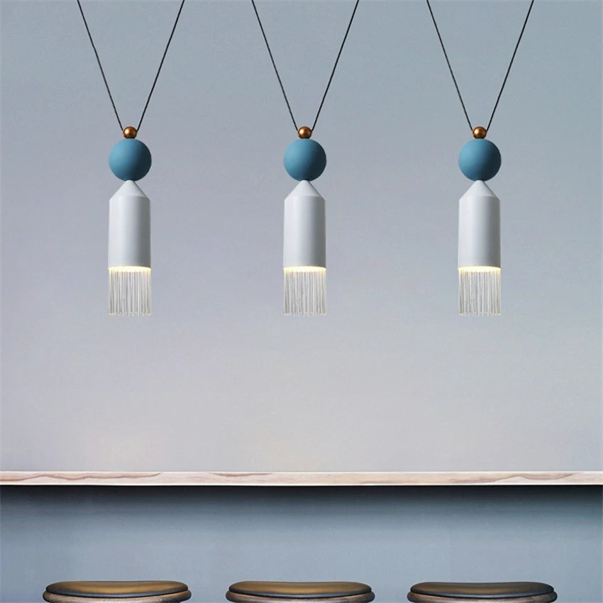 Скандинавские геометрические алюминиевые подвесные светильники со стеклянной