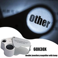 30x 60x illuminated magnifier lights glass loupe dual lens lam jewelry appraisal tool for gems jewelry rocks stamps watch
