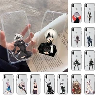 yndfcnb nier automata phone case for iphone 11 12 13 mini pro xs max 8 7 6 6s plus x 5s se 2020 xr cover