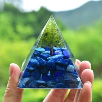 blue orgonite pyramid peridot tree of life natural crystal lazurite energy orgone pyramids for yoga reiki meditaion home decor