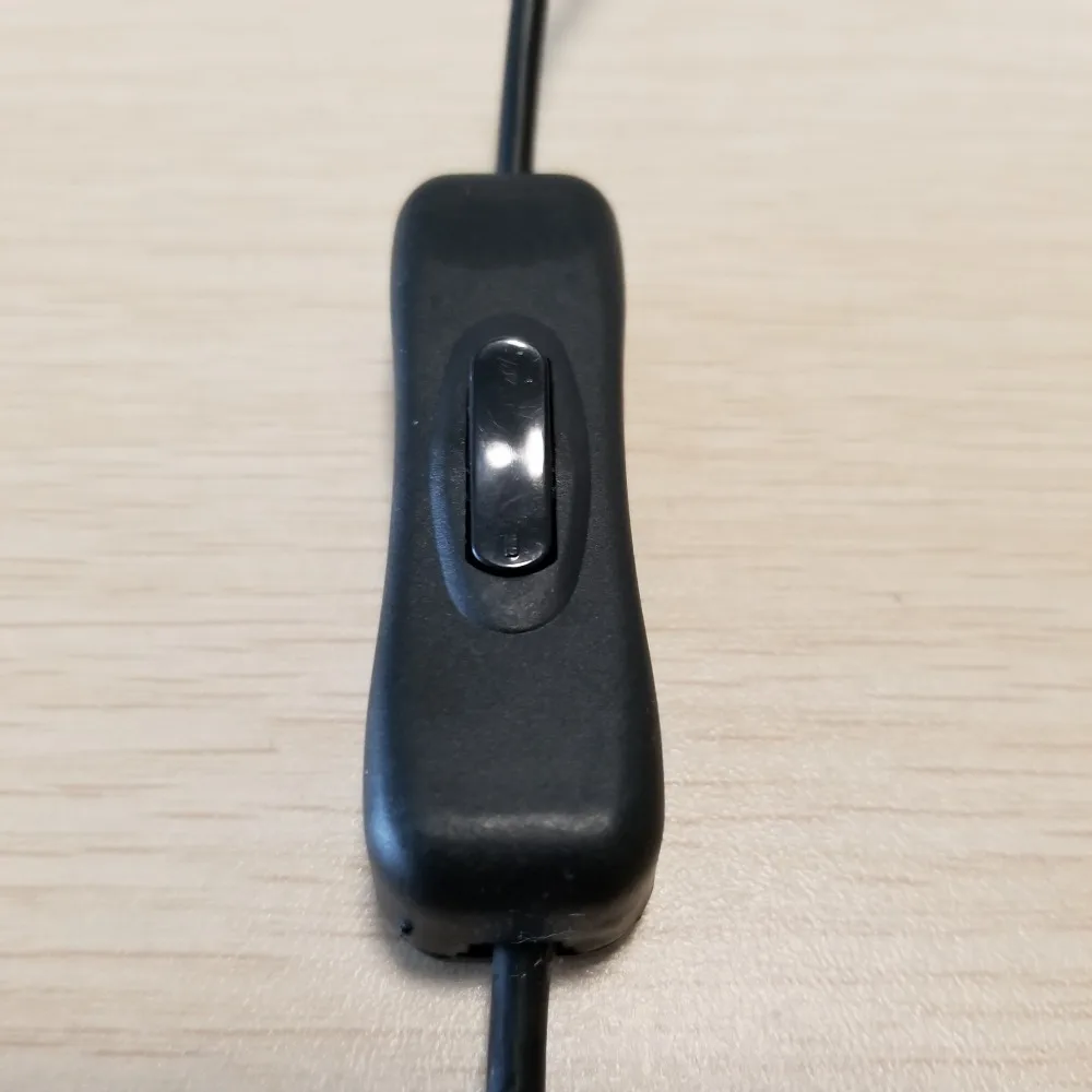 

90 Degree Double Bend DC 5.5 to 2.5mm/2.1mm Universal Power Extension Cable with Power Switch 60cm