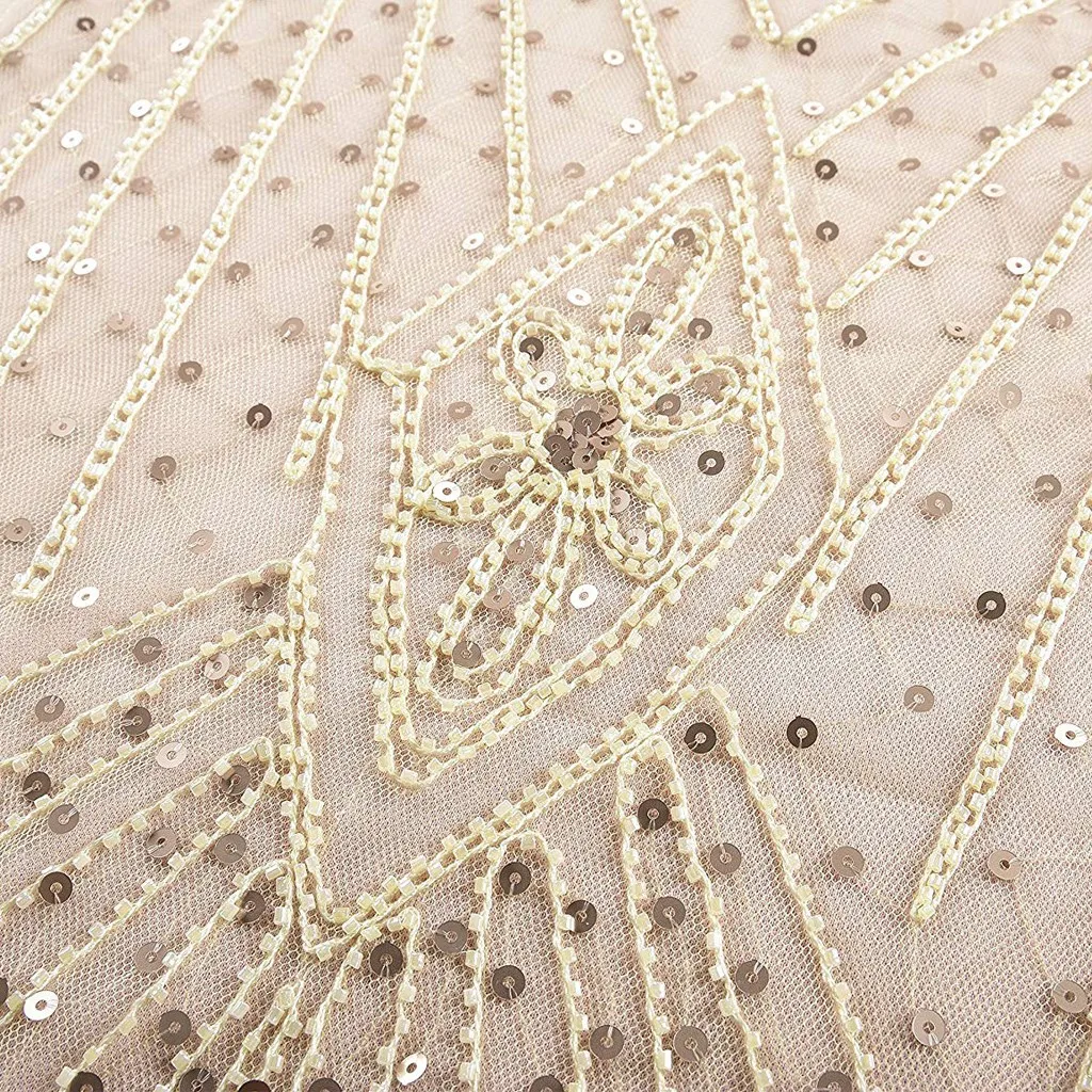 Женское кружевное платье макси винтажное вечерние ное с бахромой и блестками в